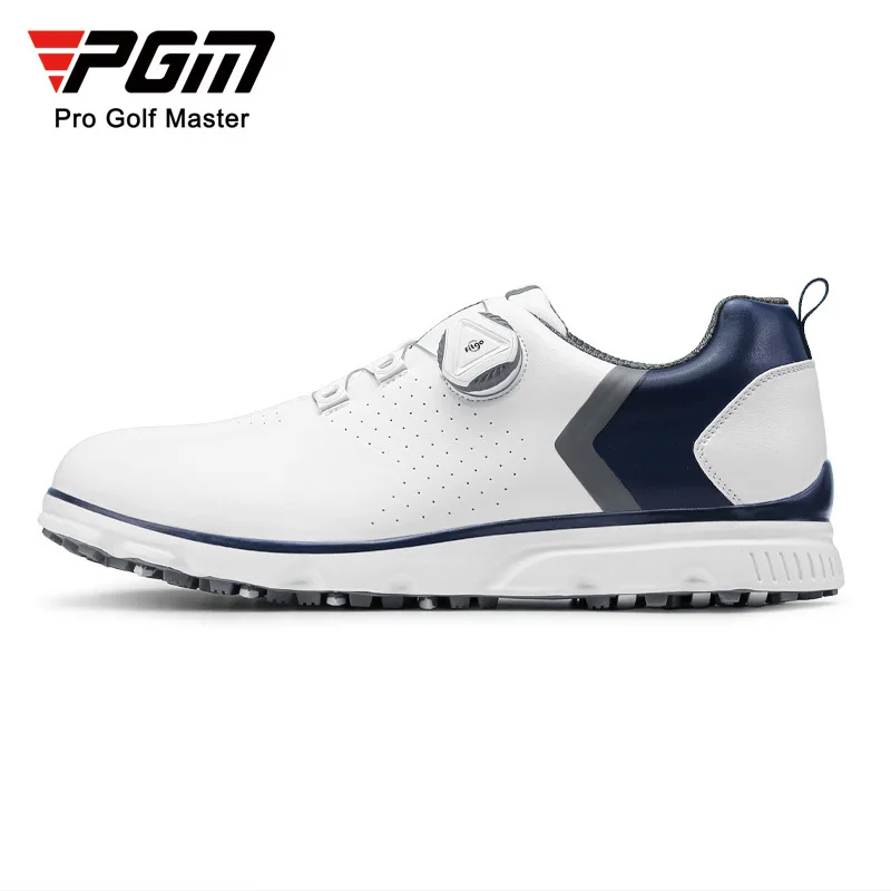 New PGM Golf Shoes Men Waterproof Breathable Shoes Patent Anti-slip Sneakers Knob Shoelace Microfiber Leather Shoes XZ226