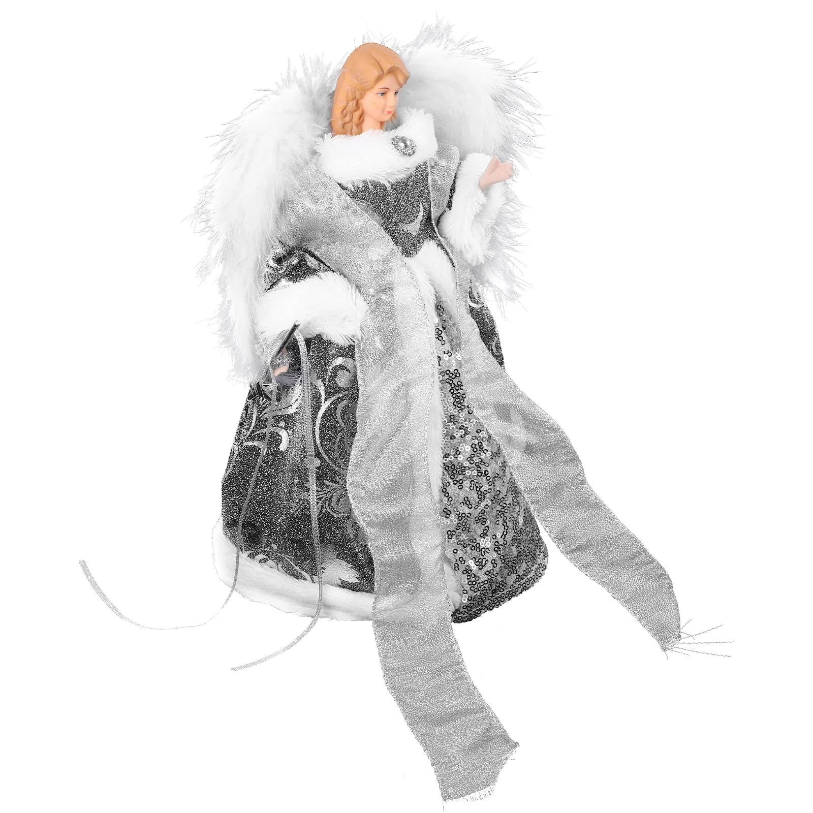 

Christmas Tree Top Gold Angel Figurine Plush Angel Doll Statue Christmas Tree Topper New Year Party Decoration