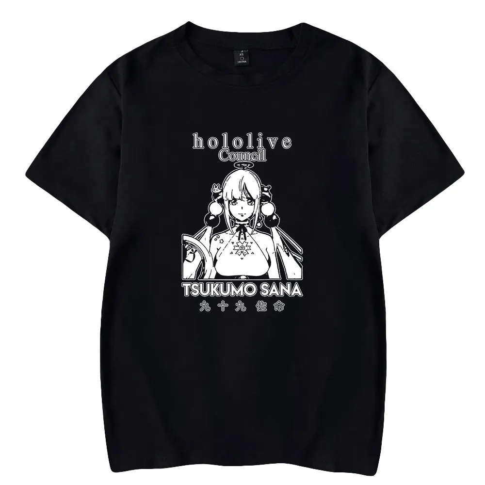 HOLOLIVE Vtuber Tsukumo Sana tsukumsana Merch Футболка с принтом Летняя мужская/женская уличная одежда Футболка Harajuku с коротким рукавом