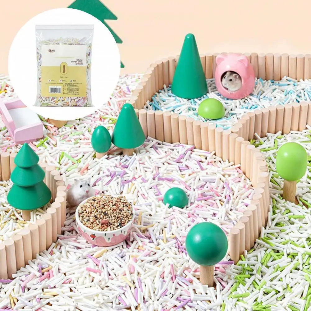 

450g Safe Multi-color Non-fading Crumb Litter Hamster Nest Padding for Guinea Pig Rat House Filler Paper Filler