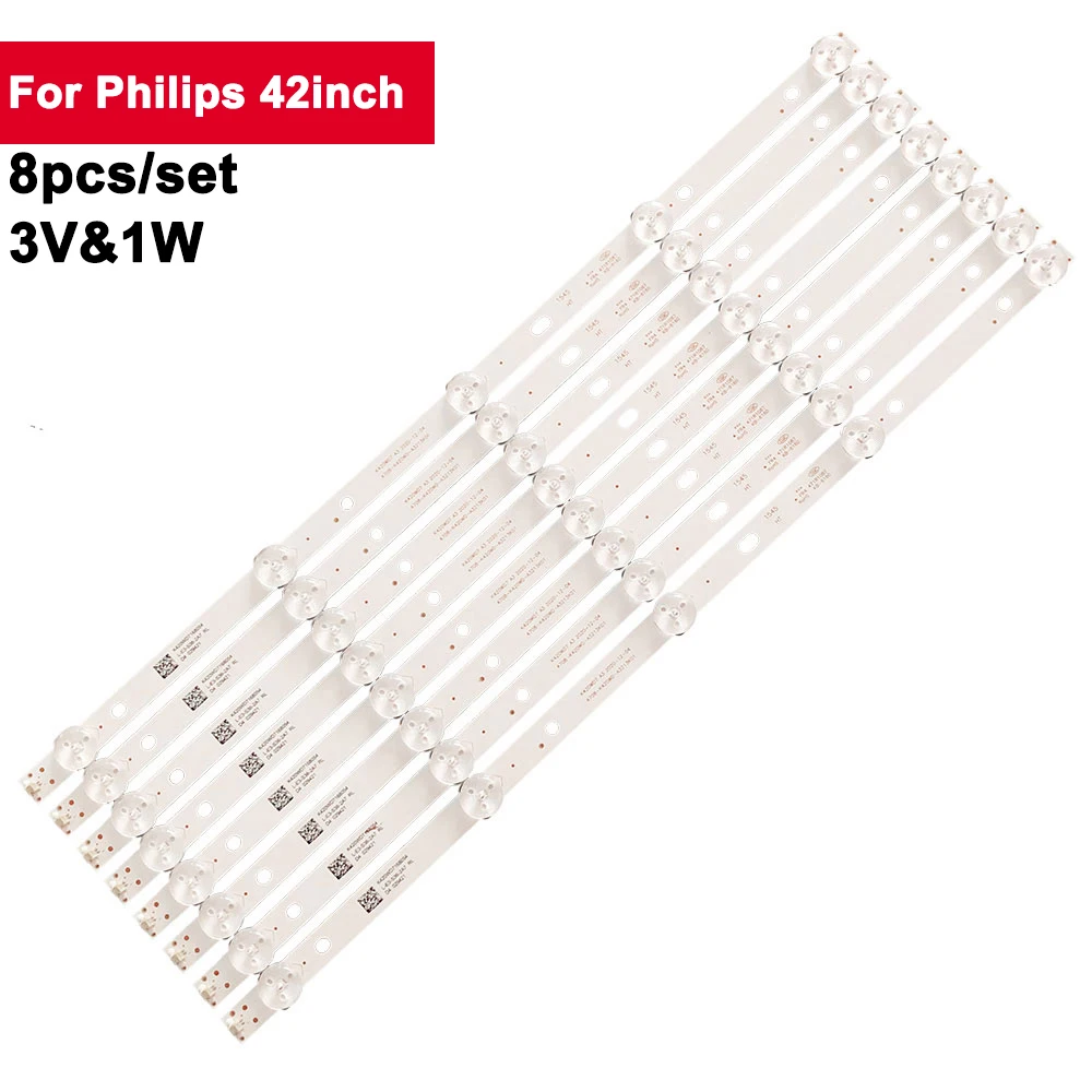 

8Pcs/Set TV LED Light Strips For Philips 42inch 5-LEDs 4708-K420WD-A3213k01 TV Backlights Bar 43PUF6056 LE42K51S-UD 43HFF5358