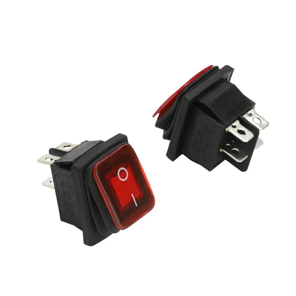 100 шт. переключатель с подсветкой водонепроницаемый 4-контактный вкл./выкл. электрическое управление аксессуары для ретрофита домашней бытовой техники 6/10А on.