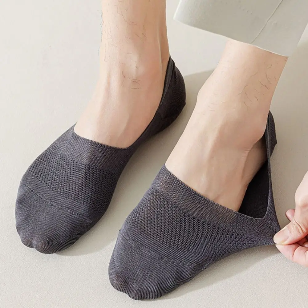 

Мужские хлопковые носки-лодочки с открытым носком, однотонные короткие носки до щиколотки, Нескользящие Повседневные носки