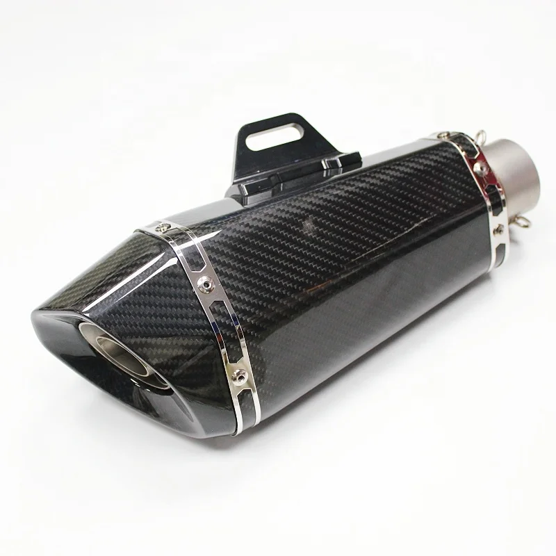 

51mm Full Carbon Fiber stainless steel muffler pipe motorcycle exhaust for Twin & Four cylinder engine 350mm exhaust