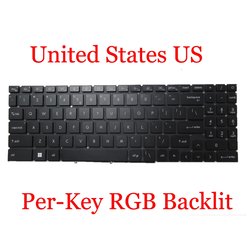 Клавиатура для ноутбука MSI Stealth GS77 12UE 12UH 12UHS 12UGS английская русская черная без