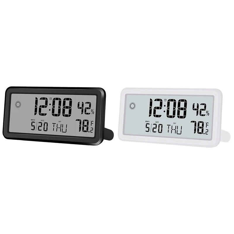 For Bedroom,digital Wall Clocks,with Date,week,indoor Temperature And Humidity,battery Operated