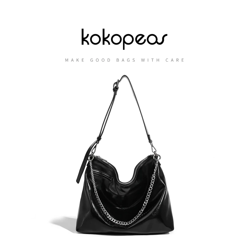 

KOKOPEAS Casual Women's Hobo Shopper Purse Large Capacity PU Leather Travel Shoulder Bag Portable Work Handbag for Laptop