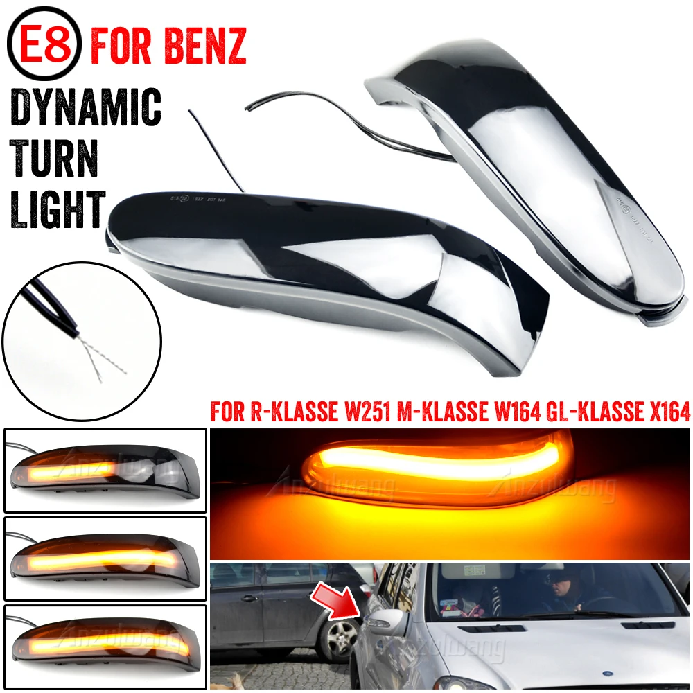 

LED Dynamic Turn Signal Light Side Mirror Suquential Lamp For Mercedes-Benz M ML GL Class W164 X164 W251 ML350 ML300 R300