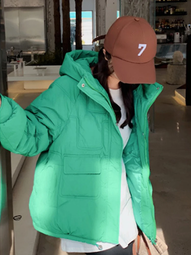 2022 Women Thicken Warm Parka Coat Fashion Loose Women's Winter Bread Coat Hooded Outwear Padded Woman Parkas Jackets