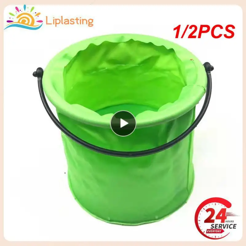 

1/2PCS Beach Sand Play Bucket Toy Folding Collapsible Bucket Gardening Tool Outdoor Sand Pool Play Tool Toy Kids Summer Favor