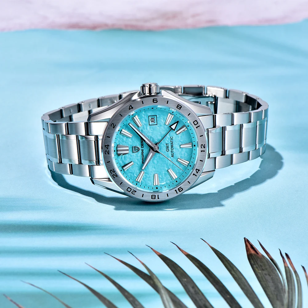 PAGANI DESIGN 42 Мм Роскошные Мужские Спортивные Часы GMT С Сапфировым Стеклом AR