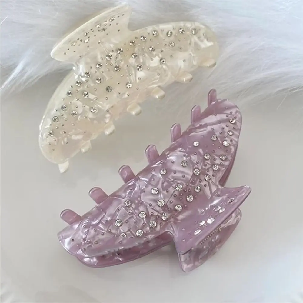 

Diamond Rhinestone Acetic Acid Hair Claw Cute Shark Clip Hair Clip Headwear Geometry Travel