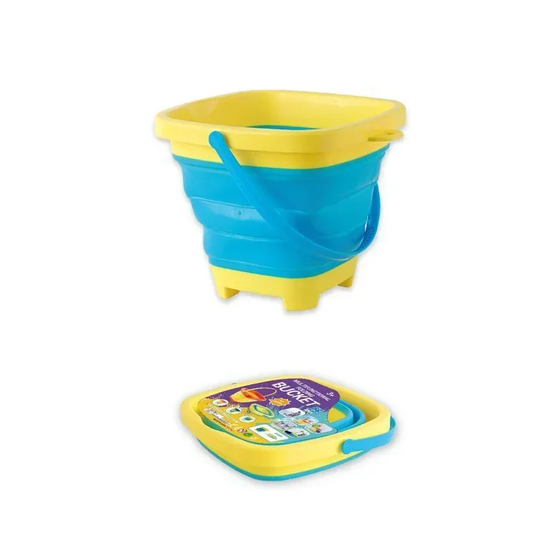 

Soft Plastic Folding Bucket Children's Toys Portable Bucket Summer Beach Water Toys Multifunctional Telescopic Bucket