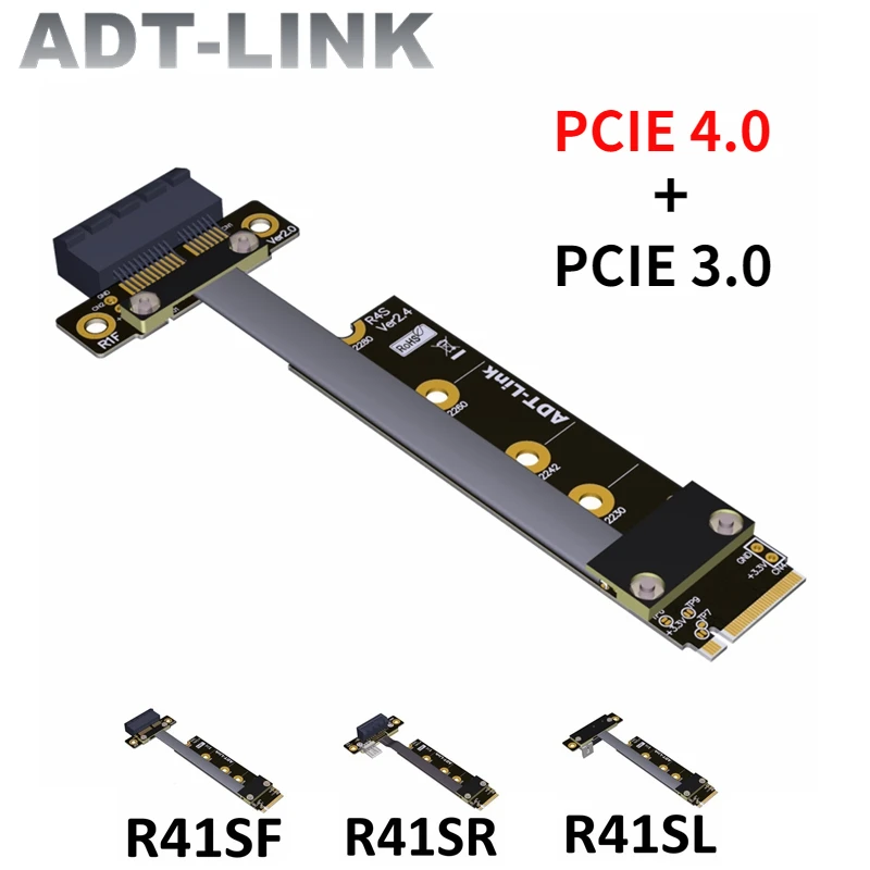 

ADT M.2 NVMe Key-M to PCIe Gen 3.0 4.0 X1 PCI Express Cable SSD Mining Riser Adapter PCIe 1X USB Wireless LAN Audio/Capture Card