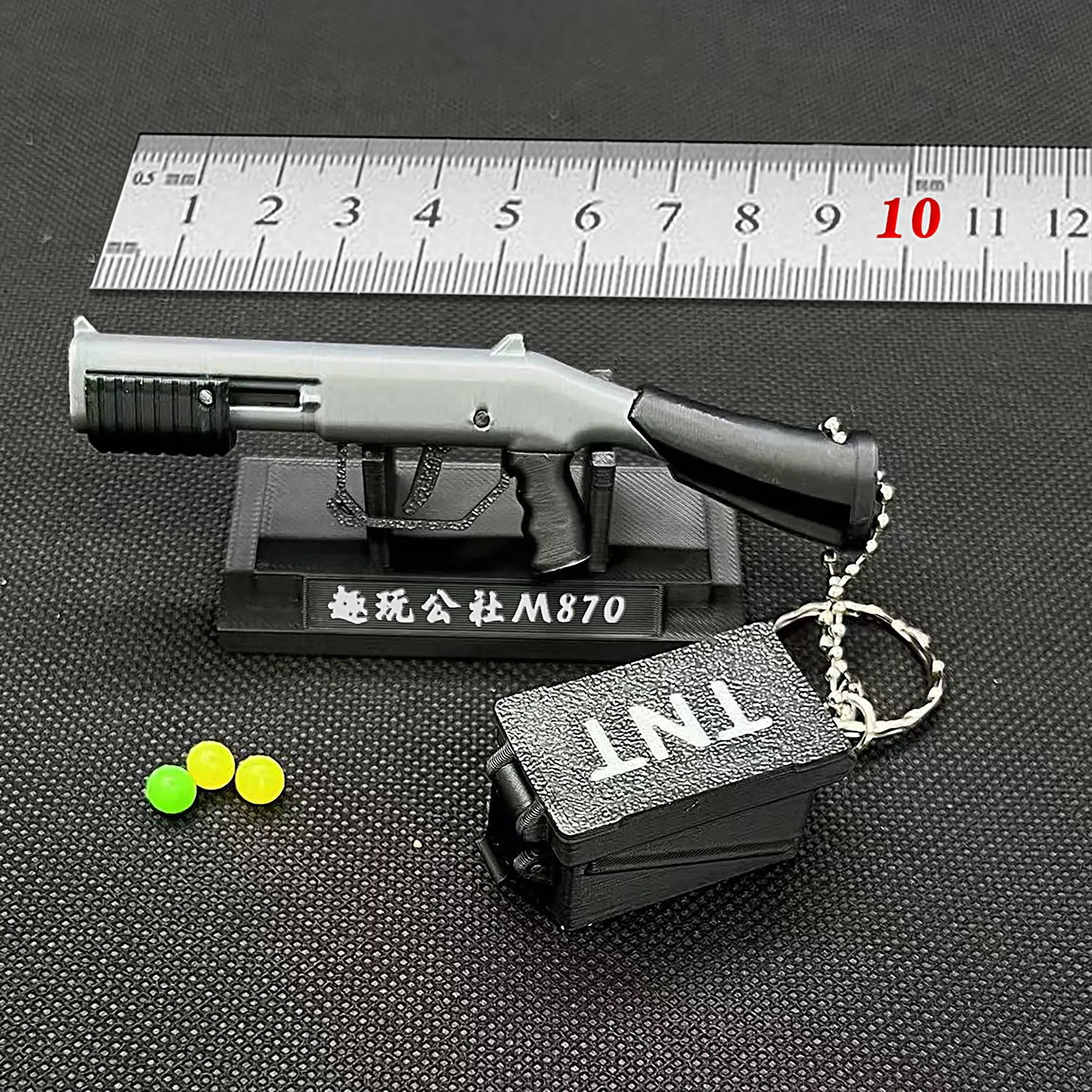 Фото Мини 3D печатный насос M870, модель ружья, брелок Blaster BB, игрушка-пистолет, брелок, игрушка, декомпрессионные игрушки, крутые подарки для детей №2