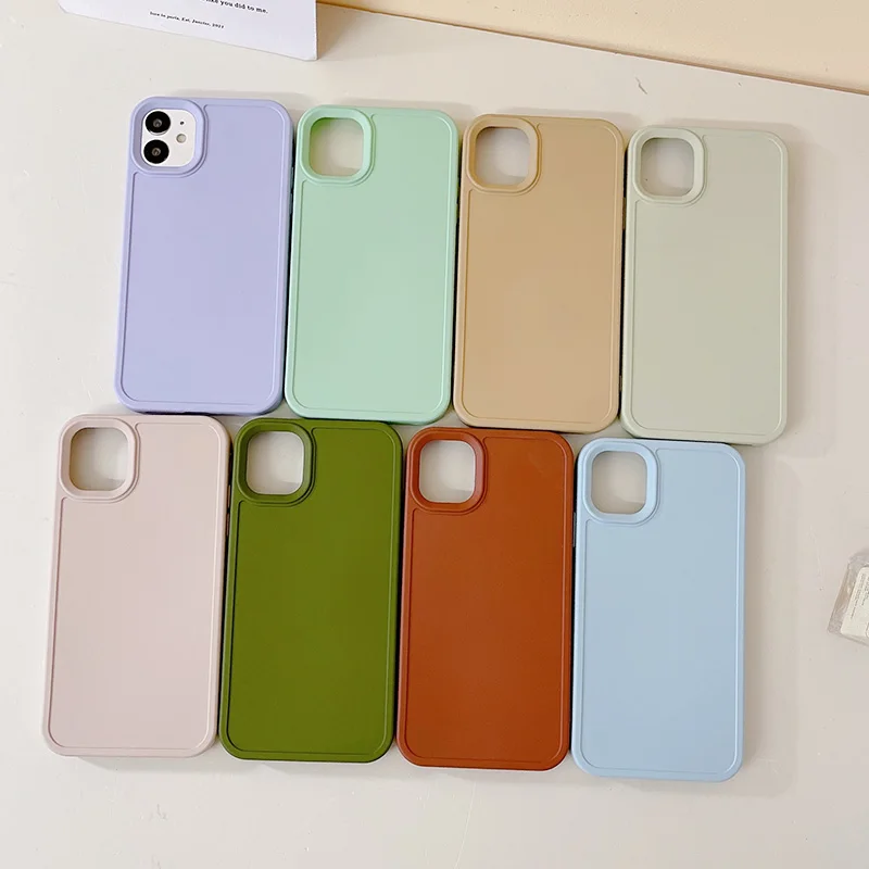 

3D Solid Color Straight Edge Phone Case for IPhone 14 13 11 12 Pro Max X XS MAX 8 7 Plus SE2022 Silicone Shockproof Soft Shell