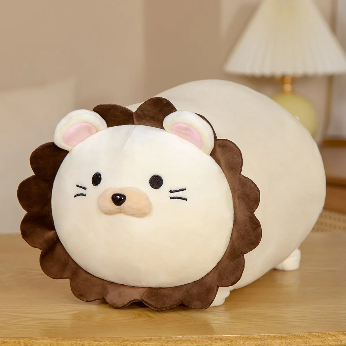 

Soft Plump Round Lion Stuffed Plush Pillow Warm Cushion Toy
