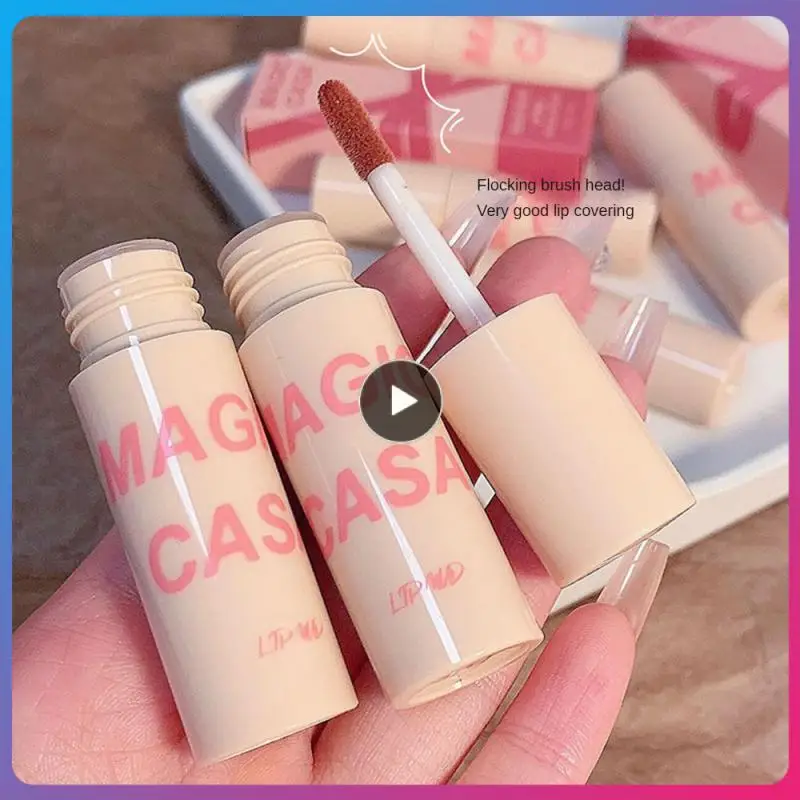 

6 Colors Lipstick Non Stick Cup Non Drying Matte Lipstick Beauty Lip Gloss Water Mist Lip Makeup Long Lasting Matte Makeup