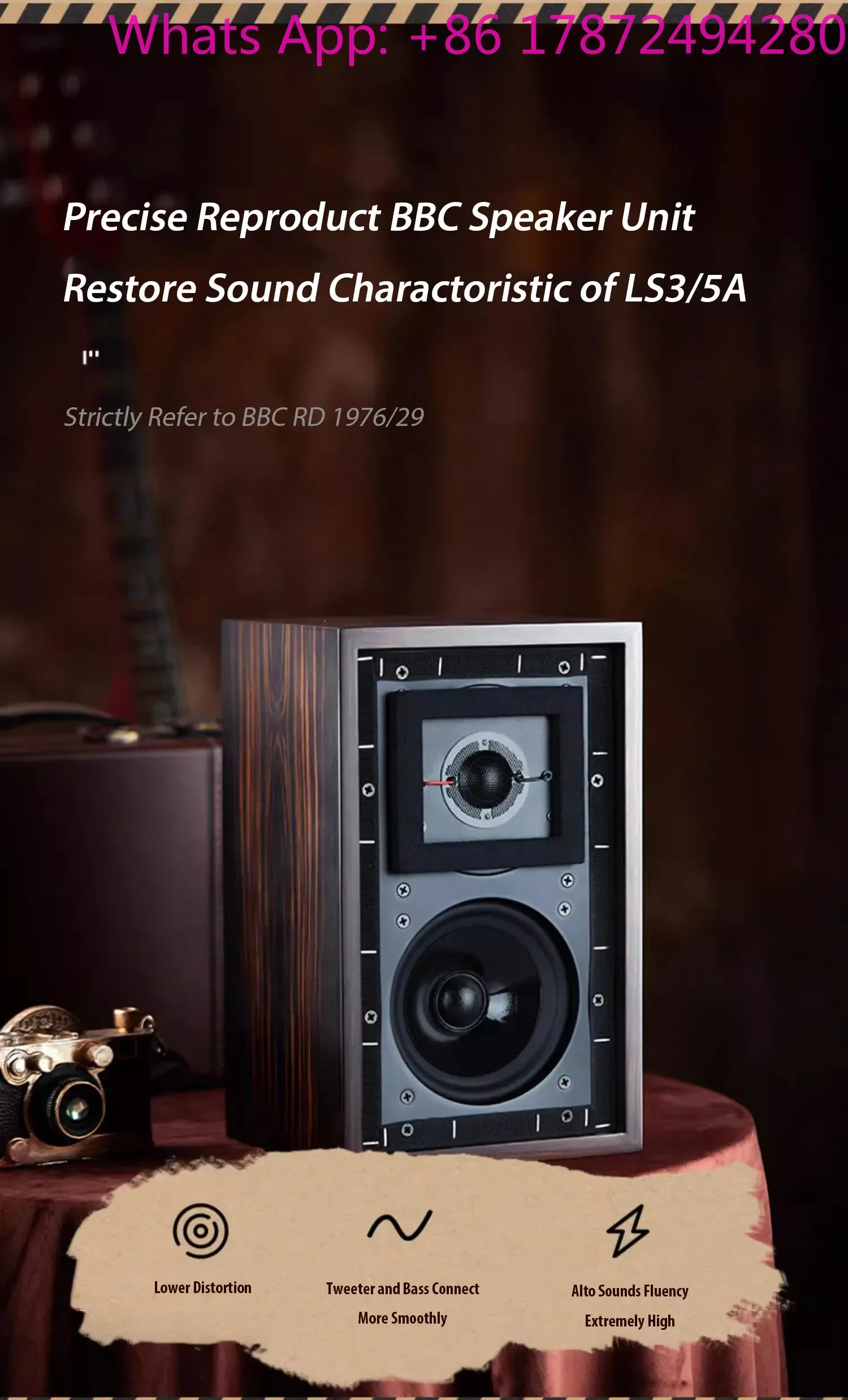 Фото Акустическая система LS3/5A HiFi: деревянные полочные колонки, пассивная конструкция, без потерь, без батареек №5
