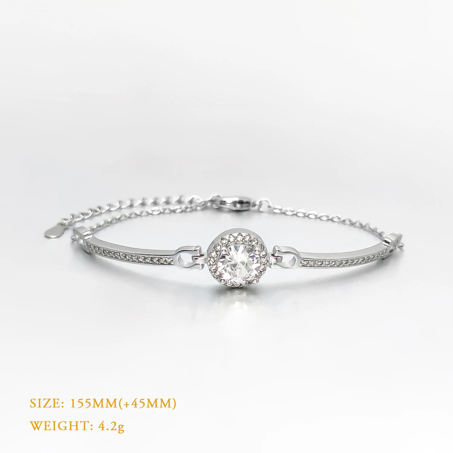 HESHI кубический цирконий и Латунное покрытие из белого золота маленькая