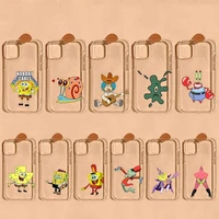 bandai spongebob phone case for iphone 11 12 13 mini pro xs max 8 7 6 6s plus x 5s se 2020 xr clear case