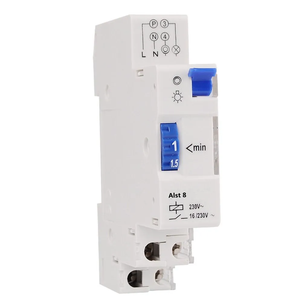 

ALST8 7 Minutes Staircase Lighting Timer Switch 220VAC DIN rail mounted high quality