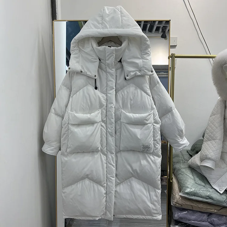 New Women Long Down Jacket Casual Style Autumn Winter Coats And Parkas Female Outwear