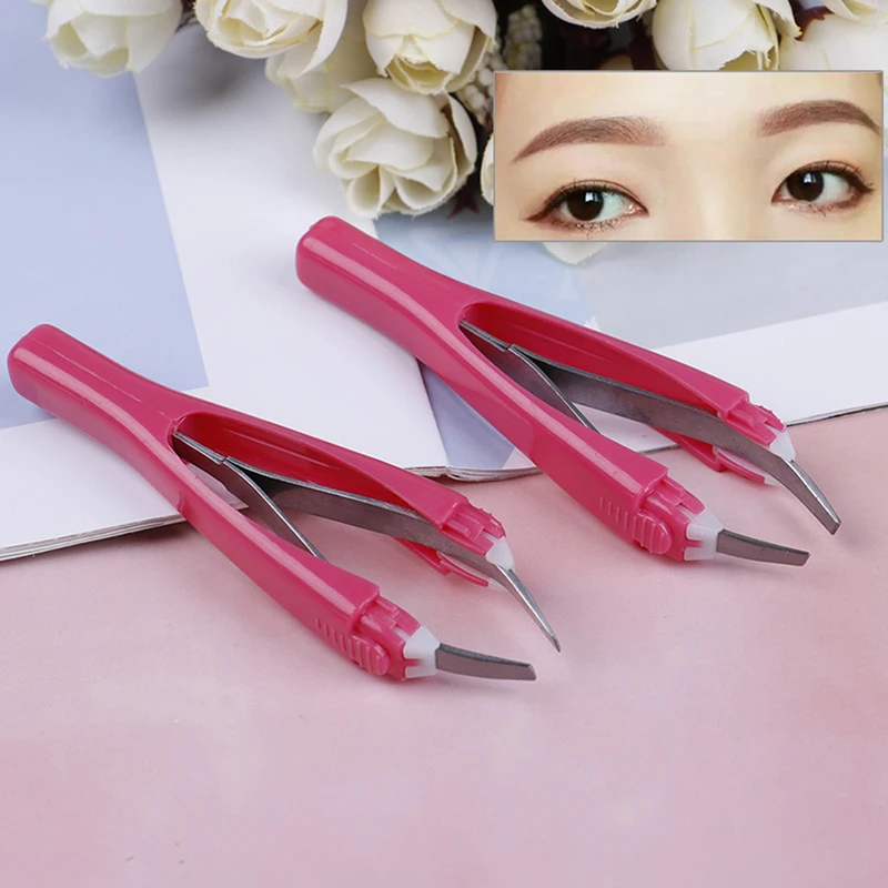 

Sdotter 1Pc Professional Automatically Retractable Stainless Steel Slant Tip Hair Removal Eyebrow Tweezer Makeup Tool Useful For