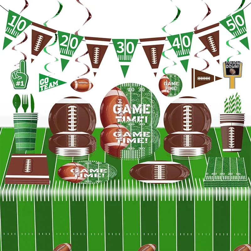 Одноразовая посуда для регби тарелка дня рождения баннер детского праздника