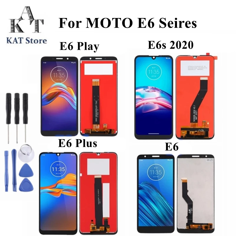 

Протестированный сенсорный дисплей для Motorola Moto E6 Play Plus E6s 2020, ЖК-дигитайзер в сборе без рамки, запасная часть для ремонта