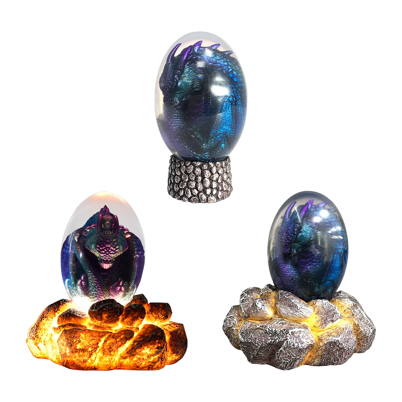 

Transparent Dragon Egg Lava Dinosaur Egg Ornamental Collection Souvenir Figures Sculpture Resin Embryo Fire Pocket Dragon Egg