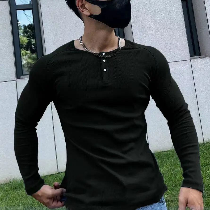 Футболка мужская с V-образным вырезом свободная повседневная универсальная