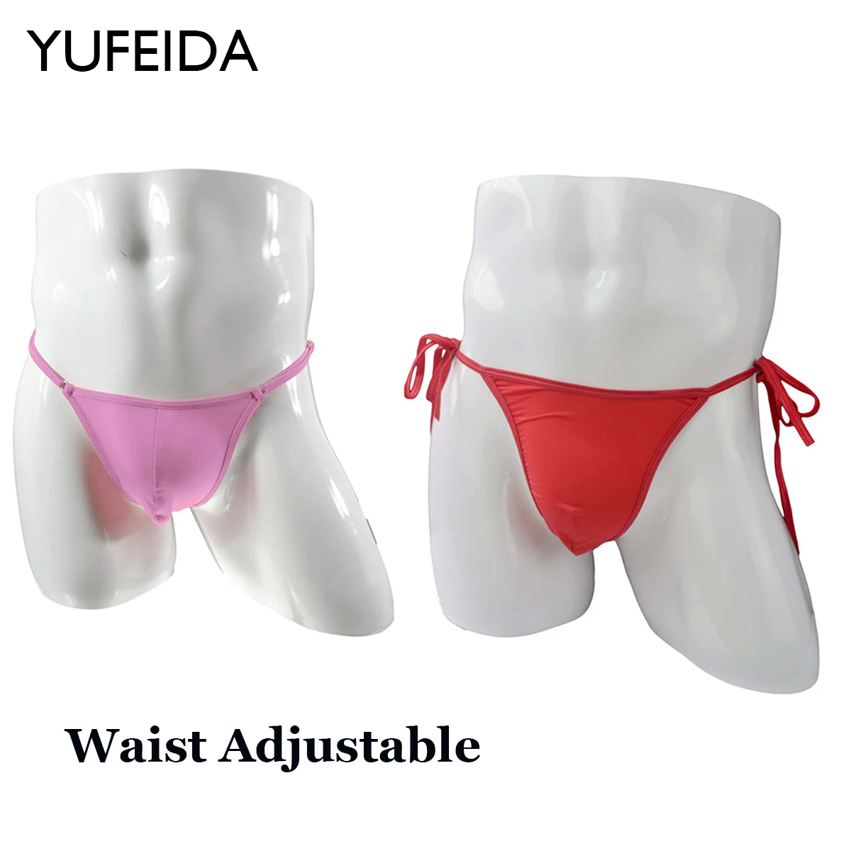 

YUFEIDA Men's Sexy Low Rise Breathable Panties Briefs Ice Silk Translucent Underwear Knickers Mens Underpants Penis Pouch Thongs