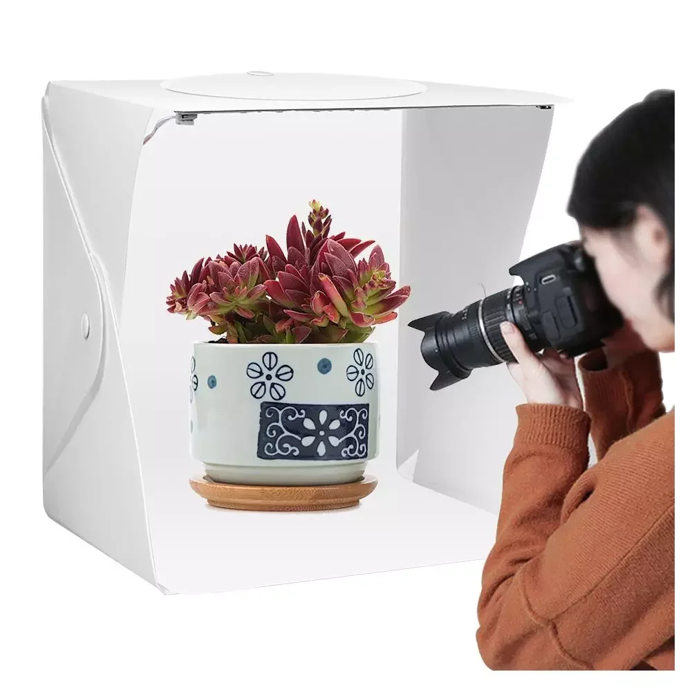

Dual LED Panel Light Box Photography Photo Studio Box Tabletop Shooting Lightbox Portable Foldable Photobox With 6 Background