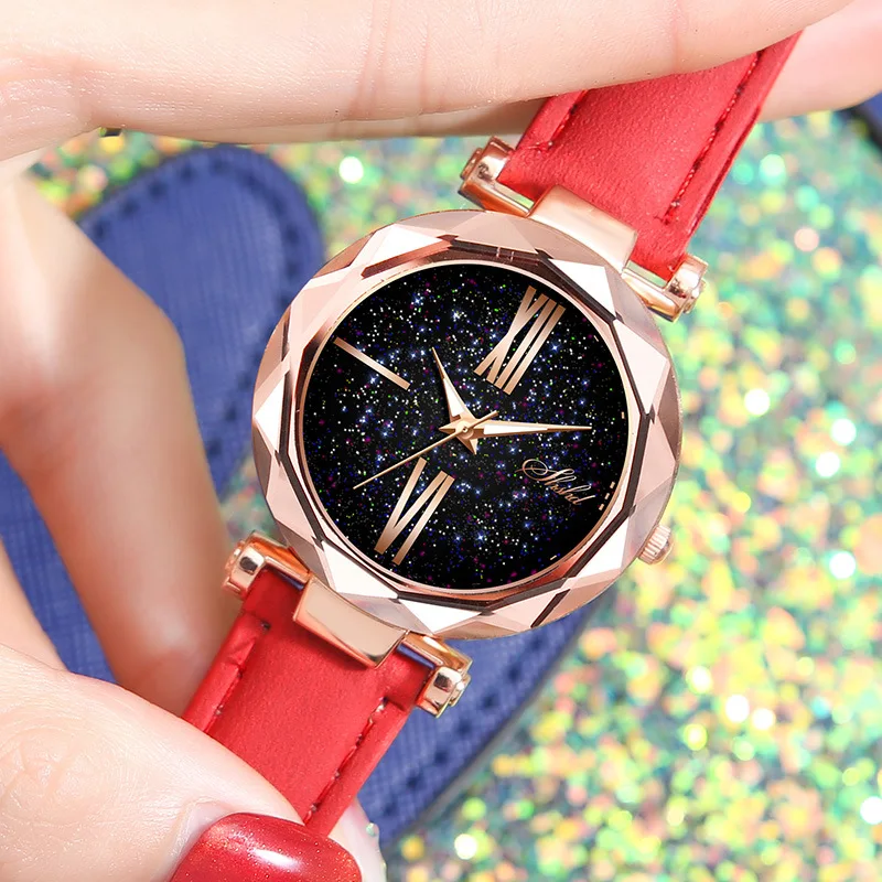 1264 Fashionable casual women's watch watches sky the stars watches female students trend strap watches Belt watch customized