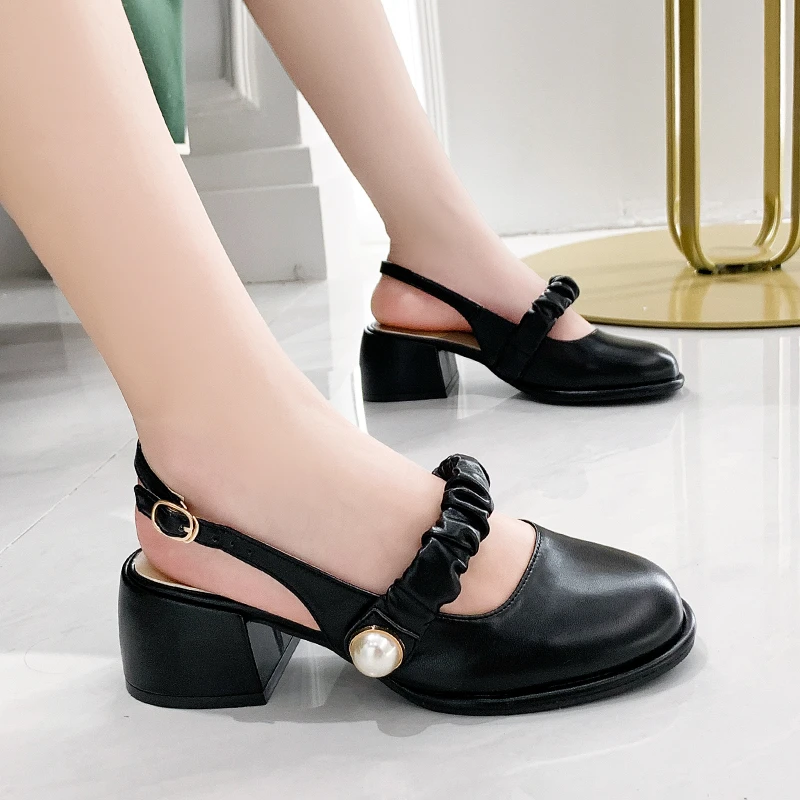 

Летние новые женские туфли-лодочки на массивном каблуке сандалии на высоком каблуке