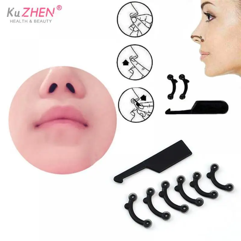 

6pcs/set Women Nose Up Clip Beauty Nose Up Lifting Bridge Shaper Massage Tool No Pain Nose Shaping Clip Clipper Nose Up Tool