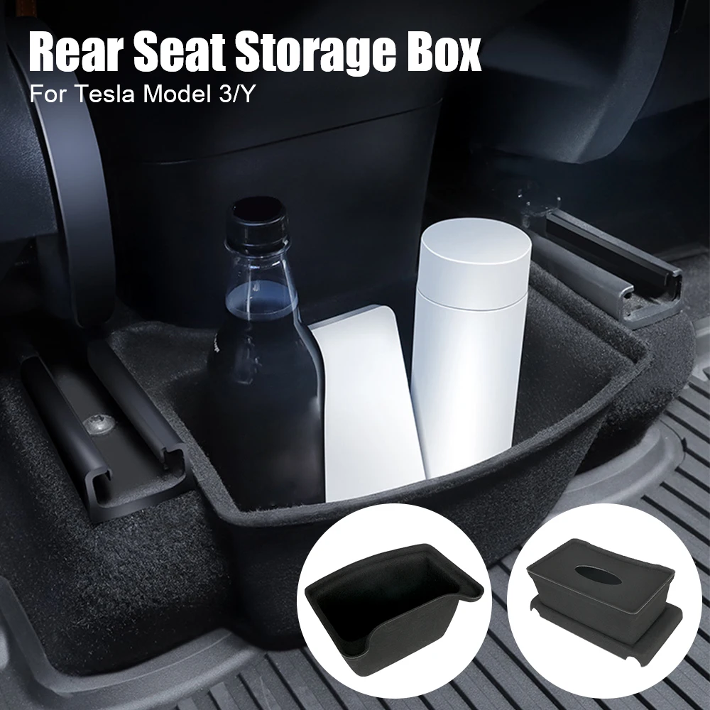 

Автомобильный ящик для хранения на заднее сиденье, поднос, ящик, чехол, держатель для напитков, войлочный чехол, интерьерные автомобильные аксессуары для Tesla Model 3 Y