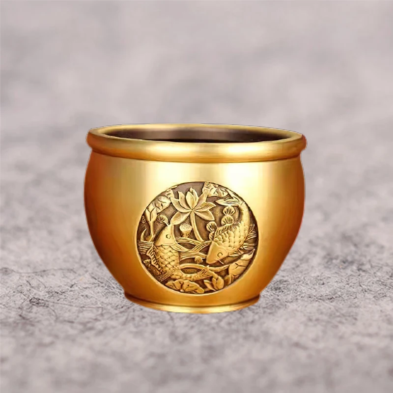 

Chinese Feng Shui Good Fortune double fish Cornucopia Sculpture Figurines Lucky Incense ashtray Miniatures Ornaments