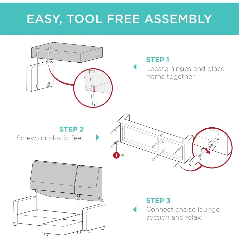 Секционный диван с мягкой обивкой компактные места шезлонг 3-х местный L-образный
