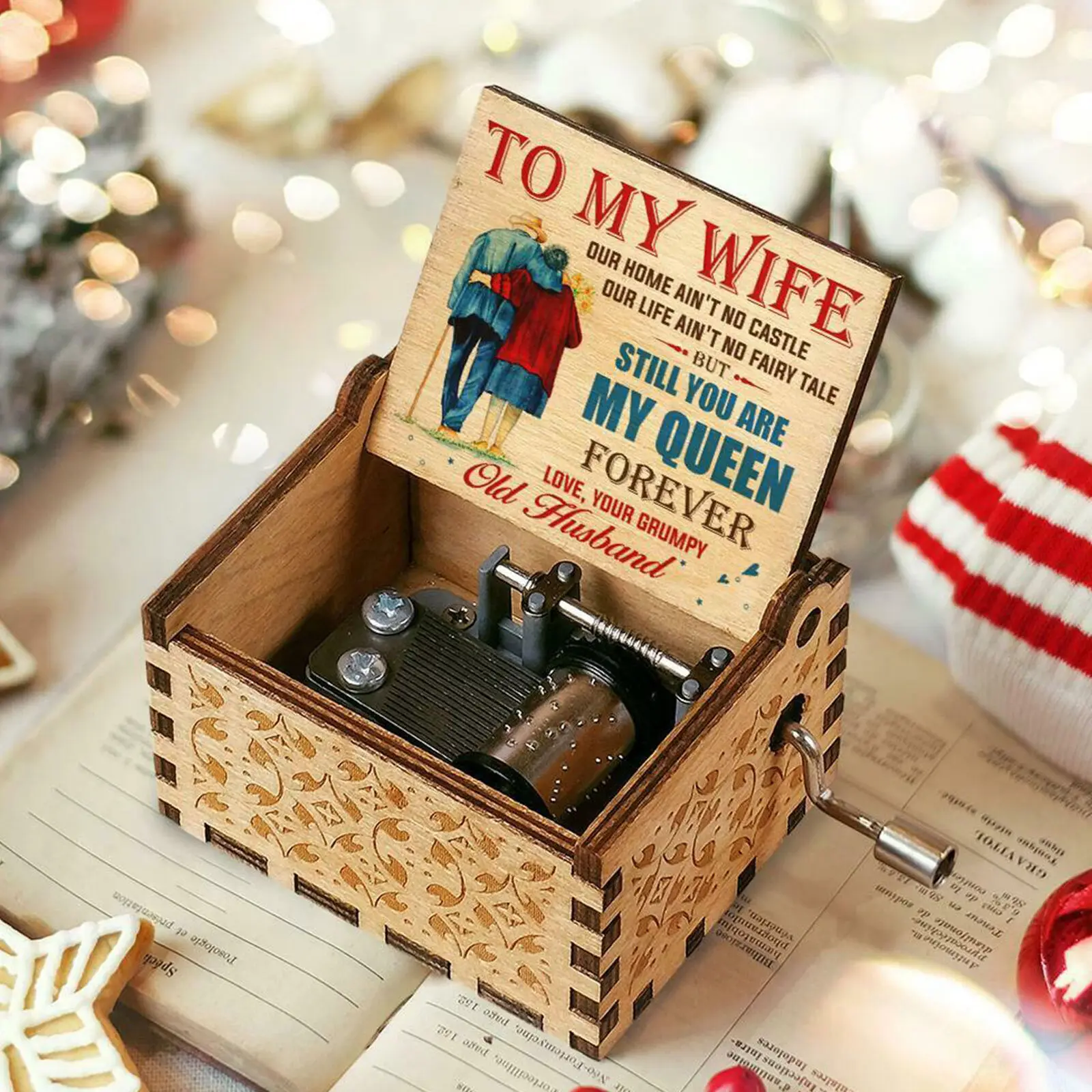 Деревянная музыкальная шкатулка «You Are My Forever Love» с цитатами