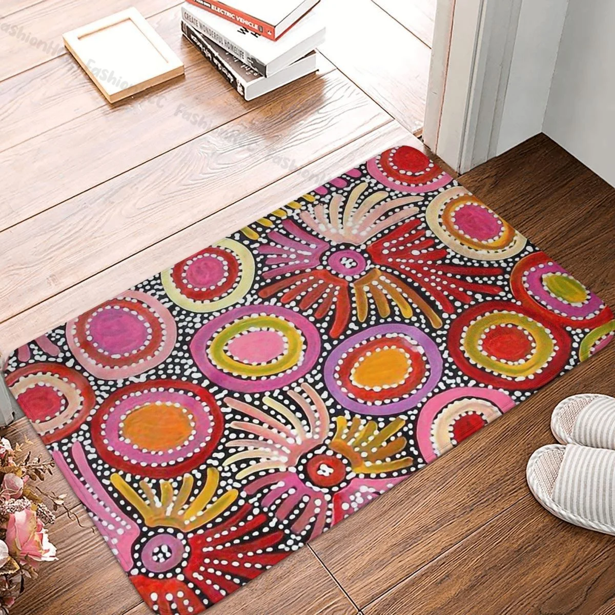 

Non-slip Doormat Australian Aboriginal Art Dot Painting Bath Bedroom Mat Welcome Carpet Home Pattern Decor