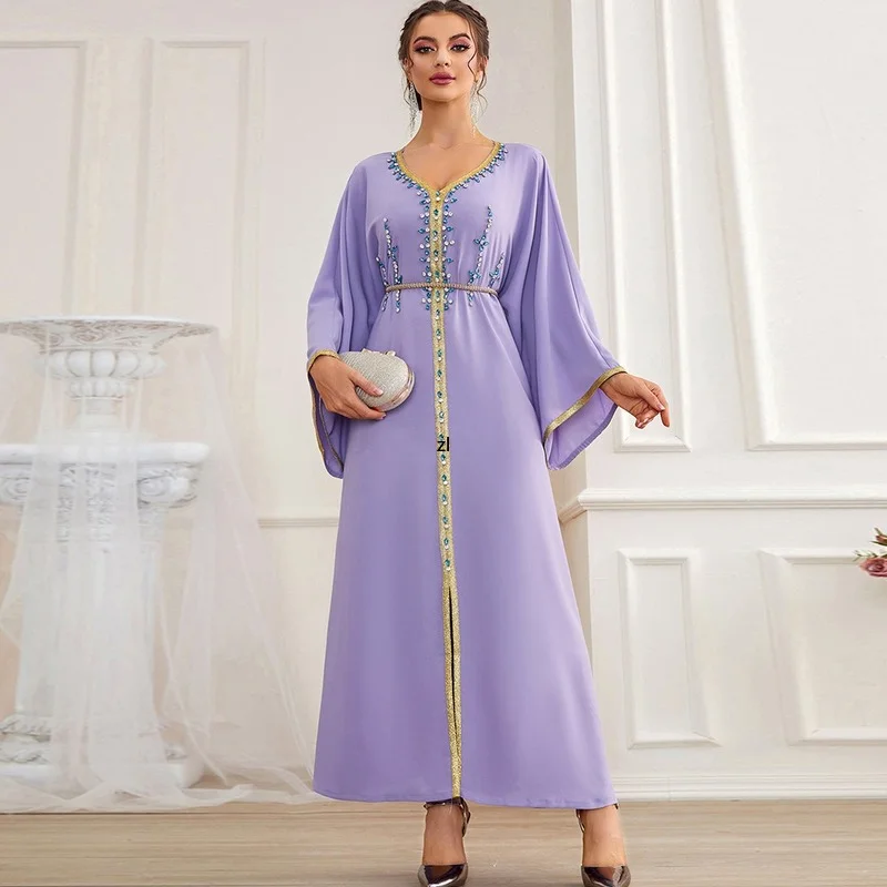 Eid Abaya Dubai Turkey Islam Muslim Party Long Dress Ramadan Abayas For Women Robe Caftan Marocain De Soiree Femme Musulmane