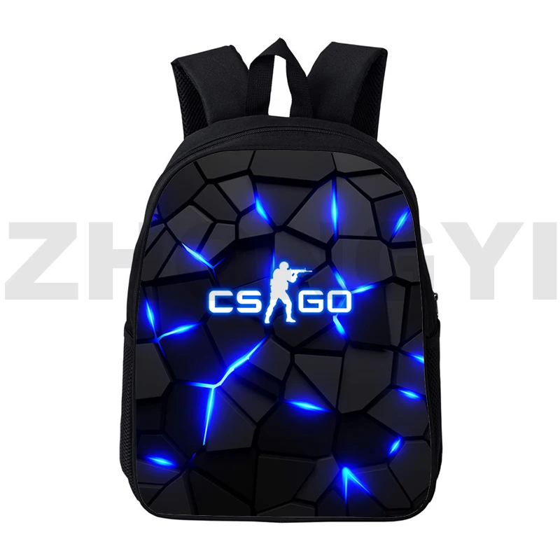 Popular Shooting Game CS GO 3D Backpacks Harajuku Anime School Bags for Girls 12/16 Inch Funny CSGO Kids Bookbag Laptop Mochila images - 6