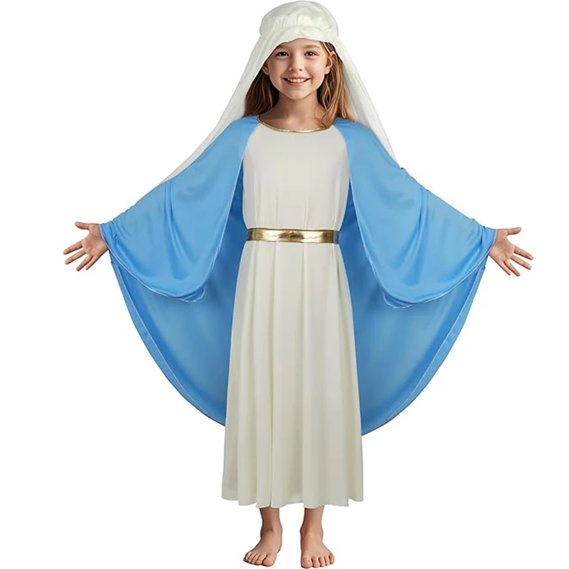 Детская Дева дневная Библия платье Хэллоуин костюм для ролевых игр девочек