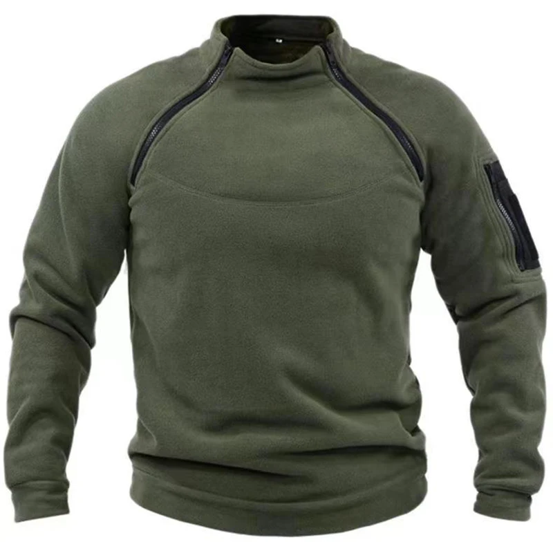 Mens Jacket US Tactical Outdoor Polar Male Windproof Coats Warm Zippers Pullover Man Sweater Solid color Clothes Gym Sport Tops