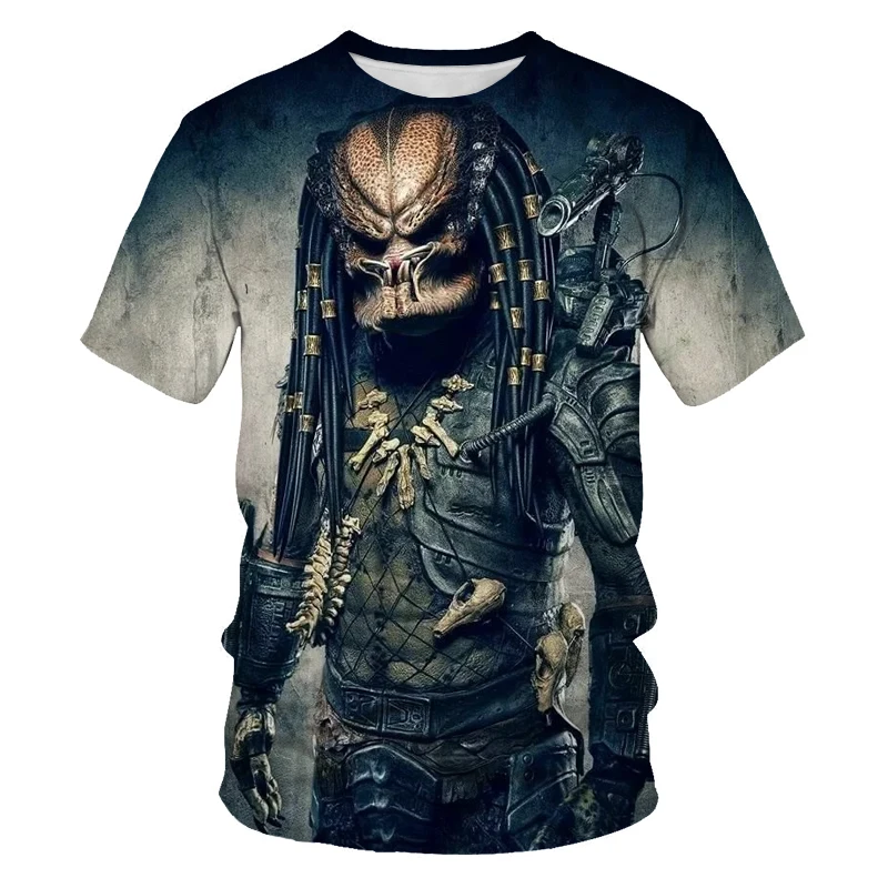 

Hot Sell Science Fiction Thriller Predator Series Men's T-shirt 3D Print Cool Casual Short Sleeve Summer Top Breathable T Shirt