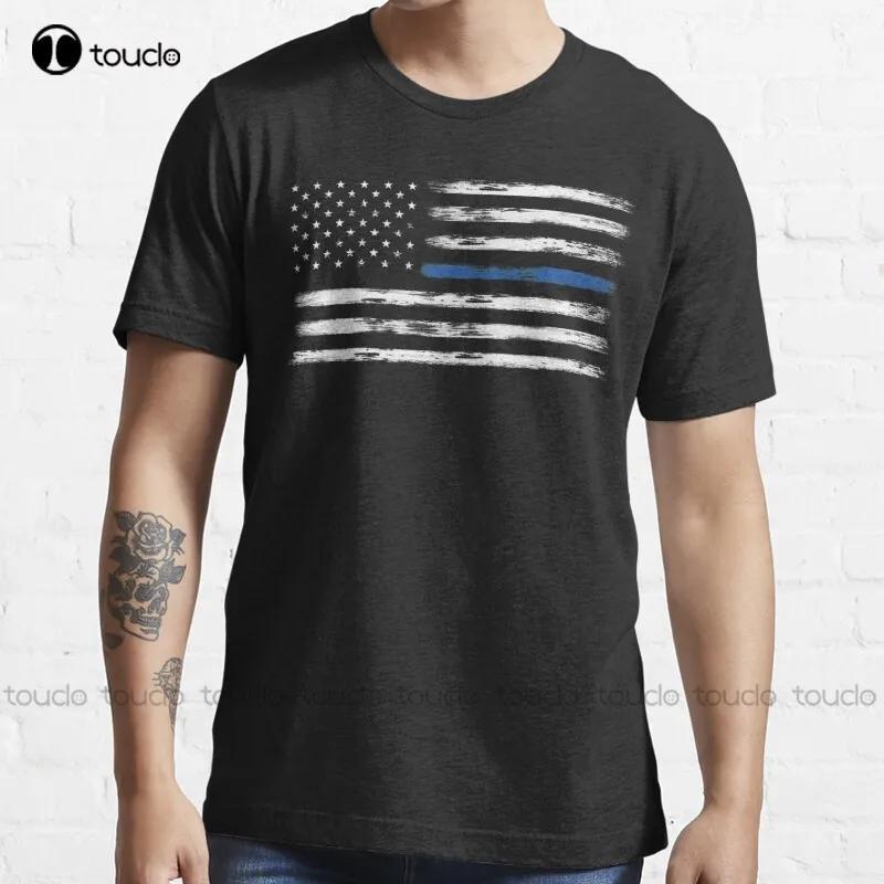 

New Blue Line (White) T-Shirt Cotton Tee Shirt Unisex orange shirt