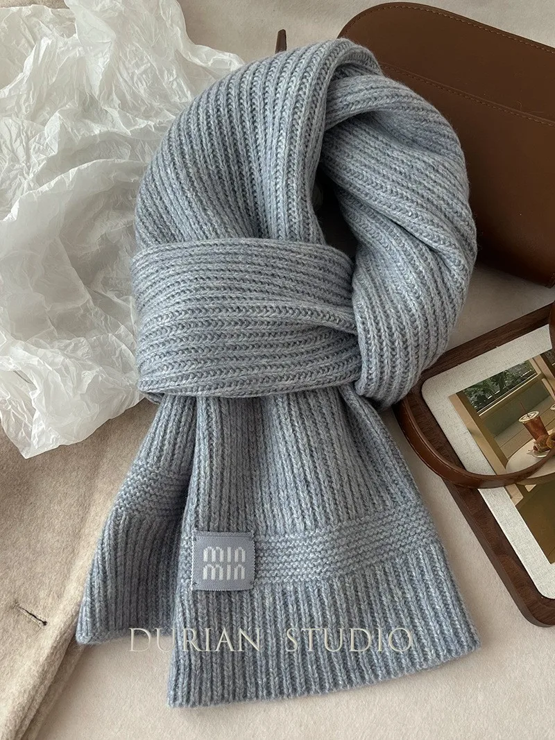 2024 новая корейская версия ангоры красный мягкий восковой вязаный шарф высокого