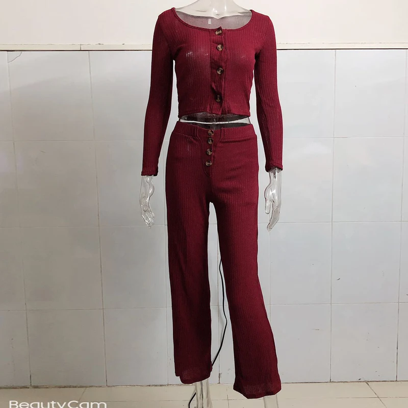 Round Neck Casual Birthday Outfits Women's Suit Button Fashion Elegant Long Sleeve Street Wear Woman Tracksuit Two Piece Set New